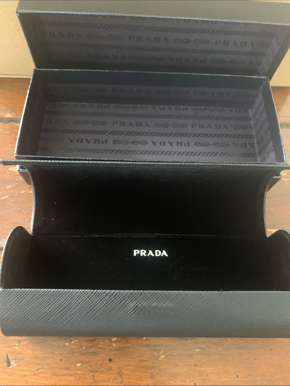Prada Black Men's Eyewear Case with Branded Interior